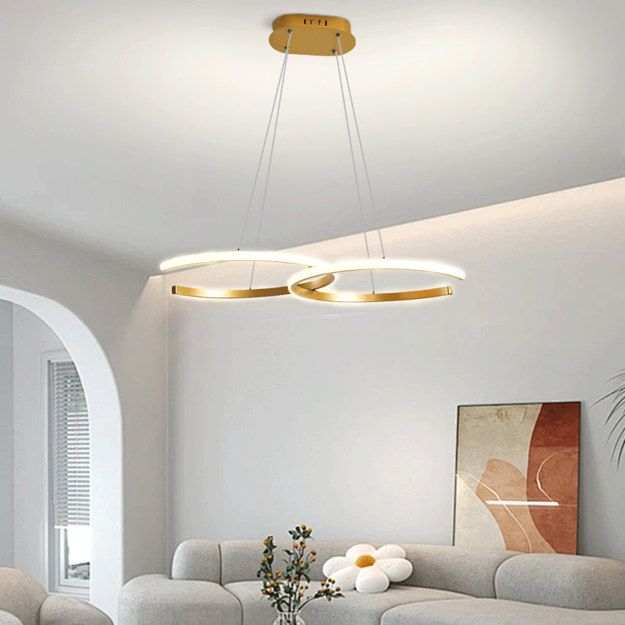 Nordic Metal Ring Kitchen Chandelier Pendant Light, Gold