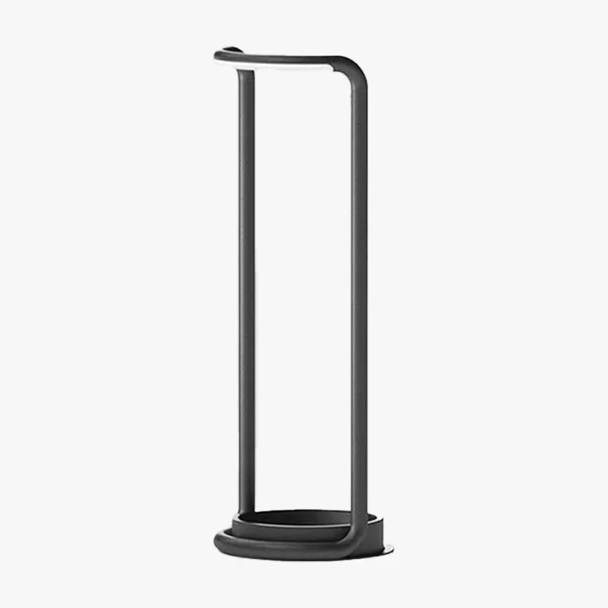 Minimalist Metal And Acrylic Round Outdoor Floor Lamp, Black