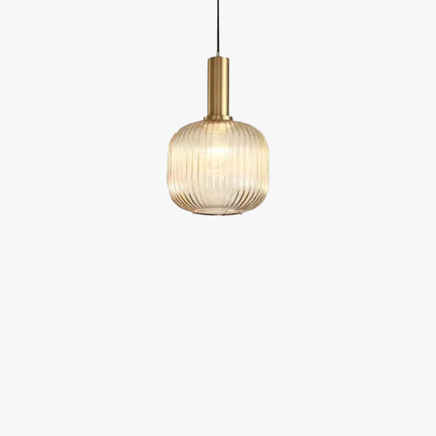 Minimalist Metal And Acylic Lantern Living Room Pendant Light, Cognac/Green/Grey, Trichromatic Light