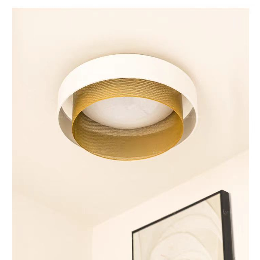 Modern Metal And Acrylic Annular Dining Room Ceiling Light, White/Black