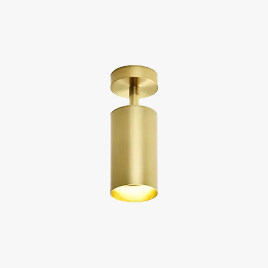 Modern Metal Cylindrical Hallway Ceiling Light, Gold, Trichromatic Light