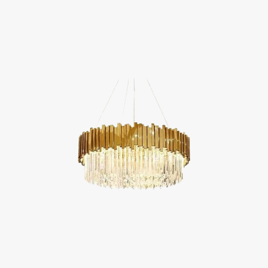 Royal Crystal And Metal Round Dining Room Chandelier Pendant Light, Gold/Silver