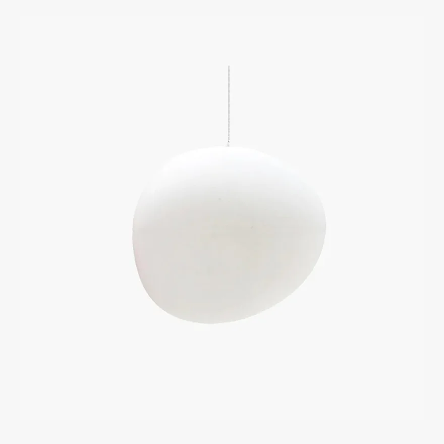 Contemporary Metal And Glass Egg-shaped Bedroom Pendant Light, White