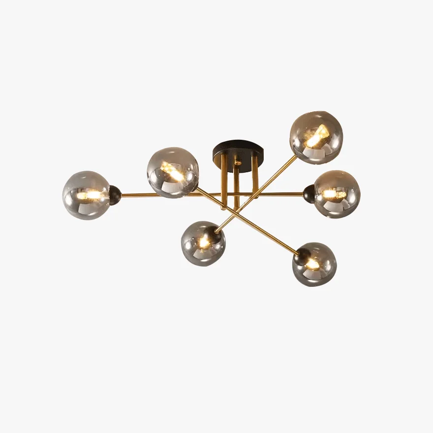 Nordic Metal And Glass Bubble Living Room Chandelier Pendant Light, 6 Color