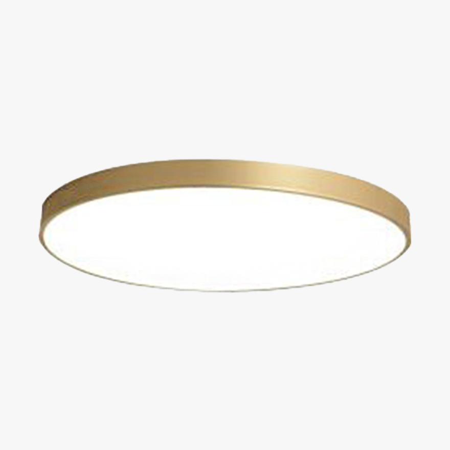 Modern Pure Copper Round Living Room Ceiling Light,Gold