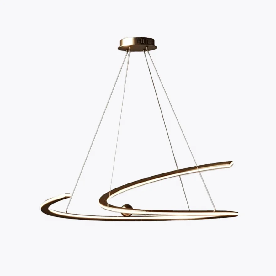 Designer Metal And Acrylic Linear Living Room Pendant Light, Gold