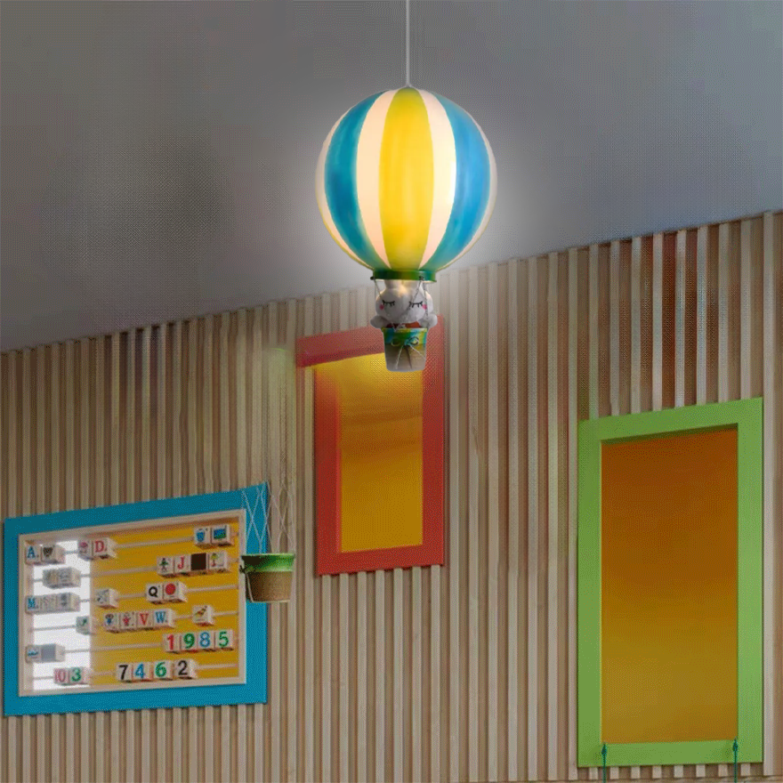 Art Deco Acrylic Air Balloon Children's Room Pendant Light, Multicolor