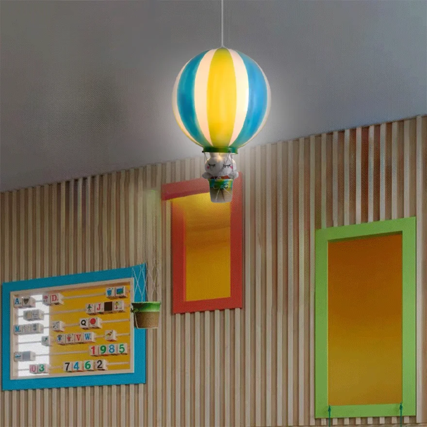 Art Deco Acrylic Air Balloon Children's Room Pendant Light, Multicolor