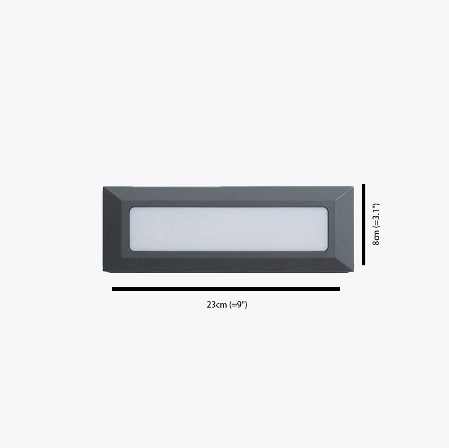 Minimalist Metal And Acrylic Rectangular Outdoor Pathway Light, Black/Grey