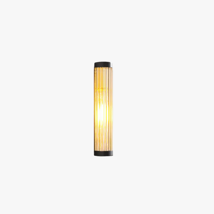 Modern Metal And Glass Semi-Cylindrical Outdoor Wall Lamp, Black