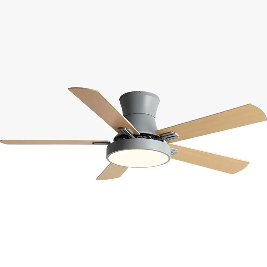 Modern Metal And Acrylic Round Study Room Ceiling Fan with Light, White/Black/Grey