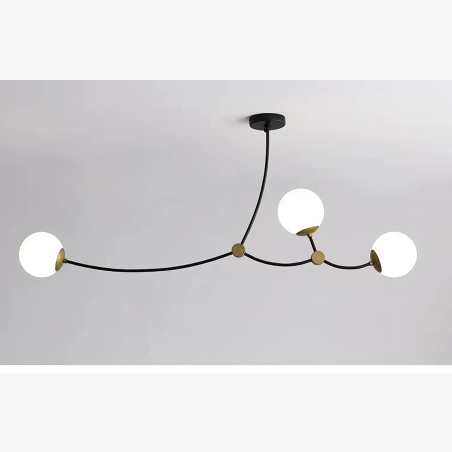 Modern Metal Bubble Dining Room Ceiling Light, Clear/Milky White, Trichromatic Light