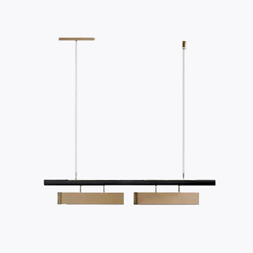 Modern Metal Linear Study Room Pendant Light, Gold