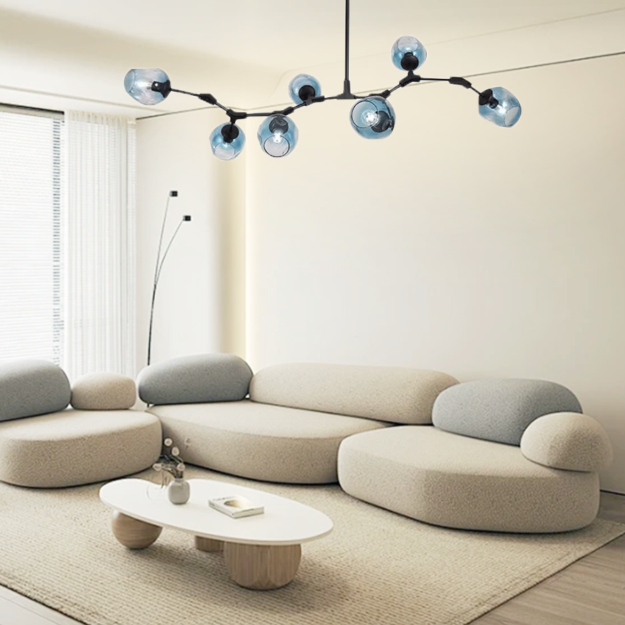 Modern Metal And Glass Bubble Bedroom Pendant Light, 6 Color