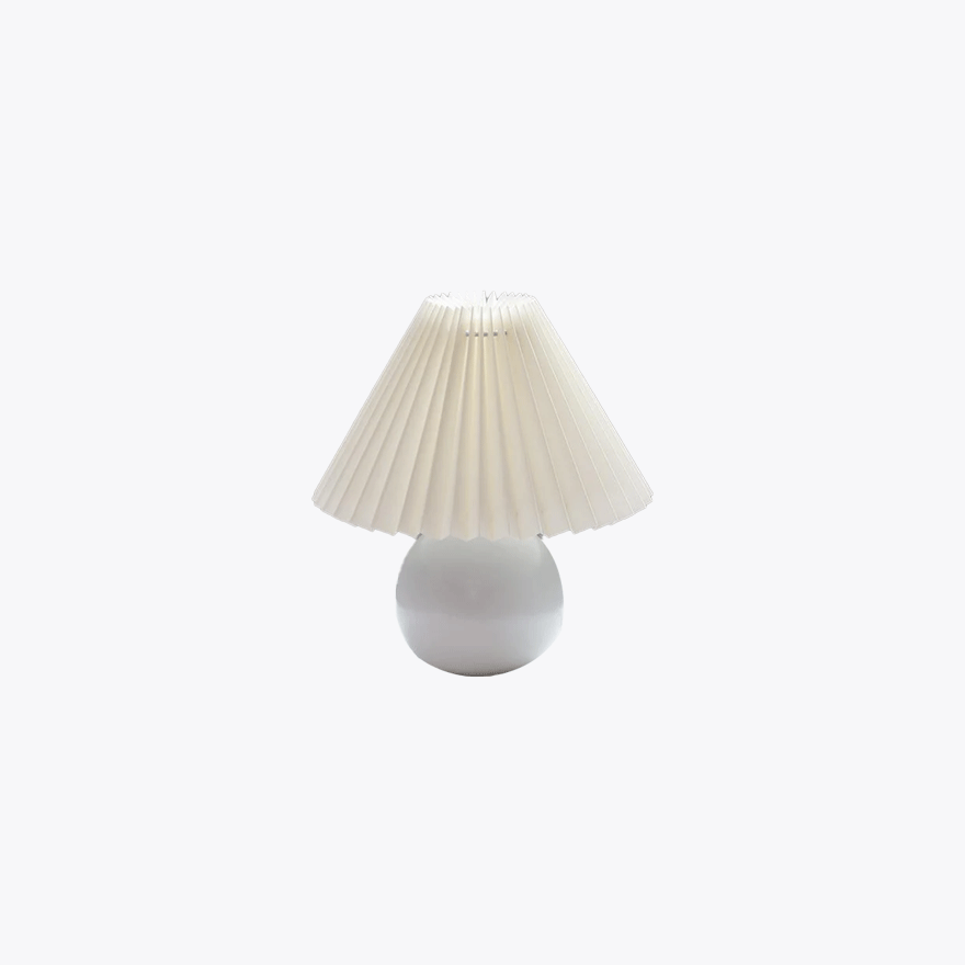 Classical Ceramic, Rattan, Wood Fabric Geometric Living Room Table Lamp, White/Burlywood | Liiffy