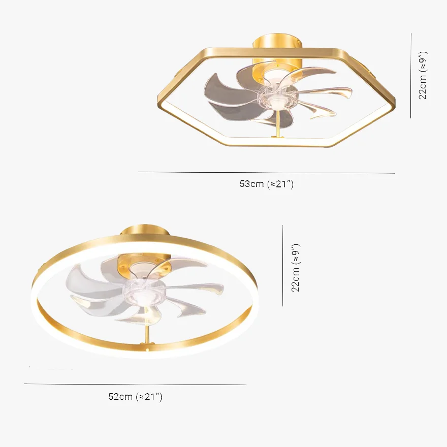 Modern Metal And Acrylic Fan Living Room Ceiling Light, Gold