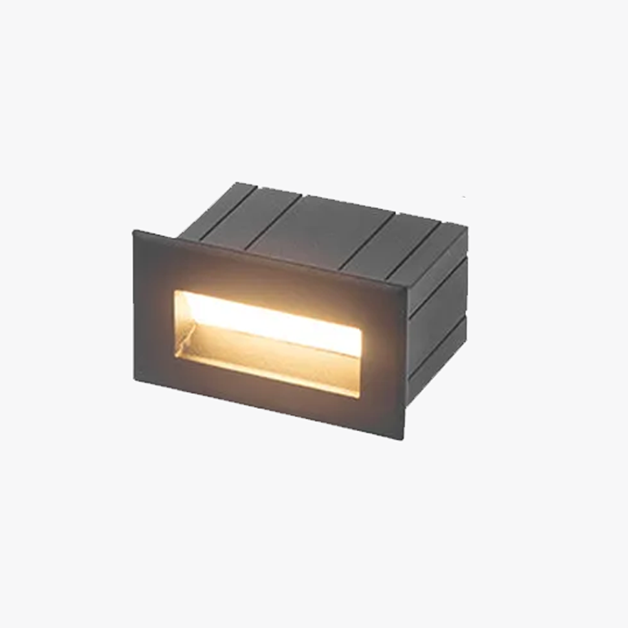 Modern Metal And Acrylic Rectangular Terrace Outdoor Lamp, Black