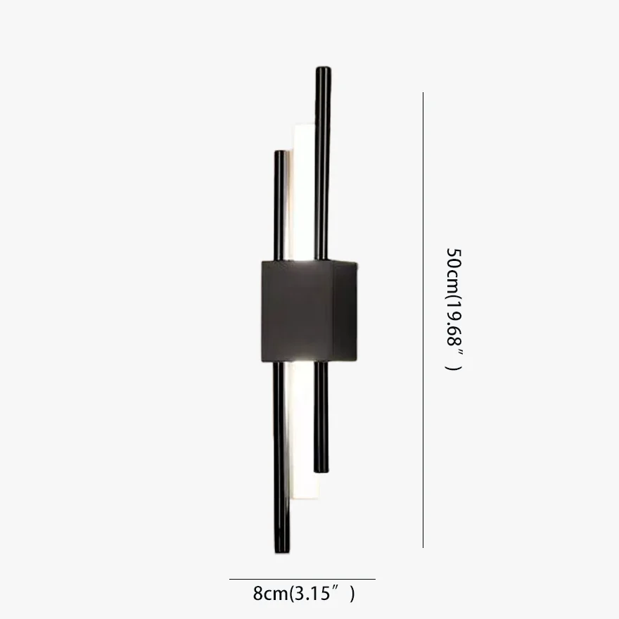 Nordic Metal Linear Bedroom Wall Light, Black/Black-gold/Gold