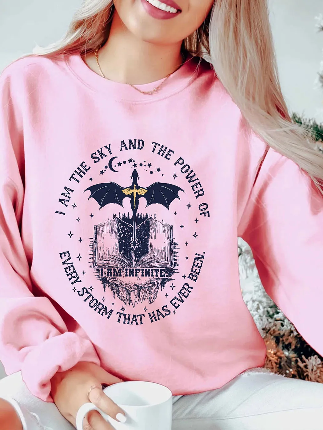 Women Book Print 90s Y2K Sweatshirt