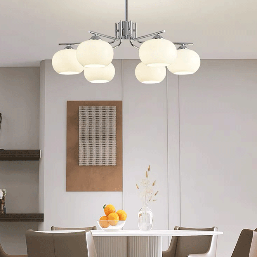 Modern Metal And Glass Bubble Bedroom Chandelier Pendant Light, Brass/Nickel