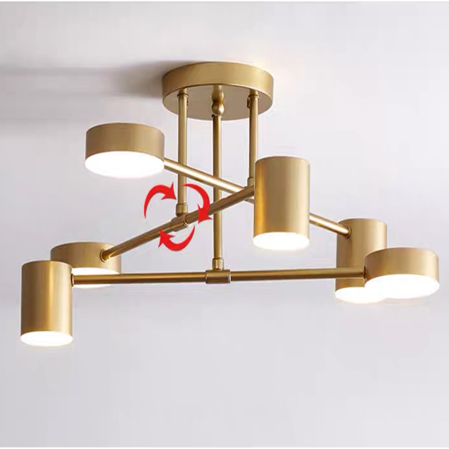 Modern Metal Geometric Dining Room Ceiling Light, Gold