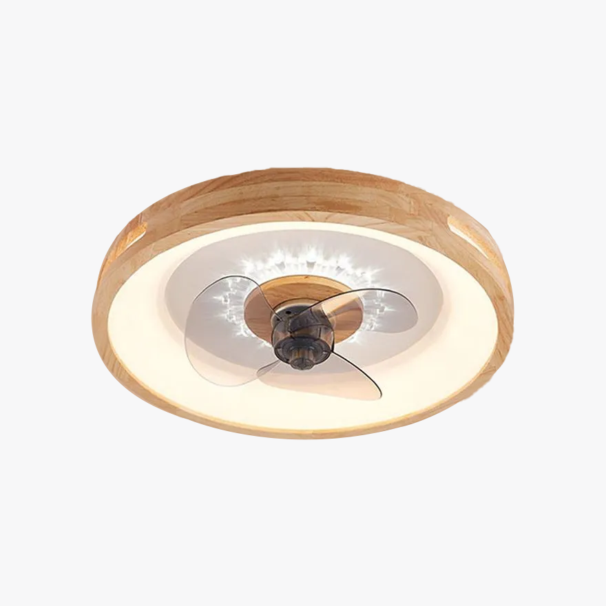 Modern Wooden And Acrylic Round Living Room Ceiling Light, Natural Wood/Walnut