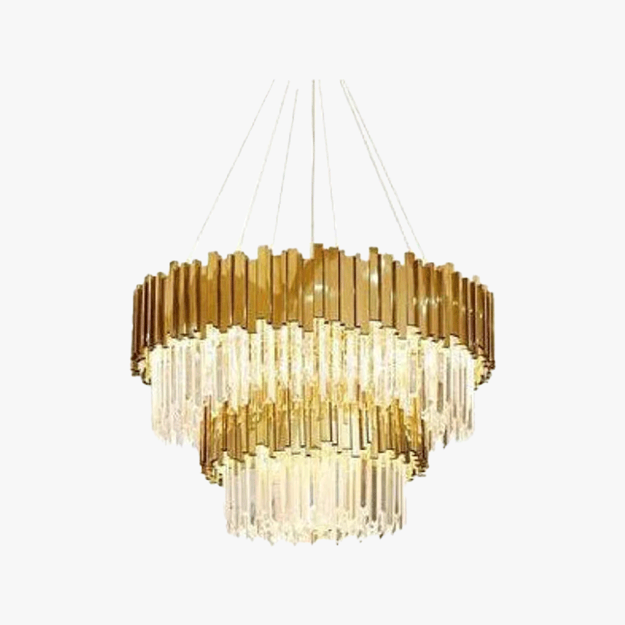 Royal Crystal And Metal Round Dining Room Chandelier Pendant Light, Gold/Silver