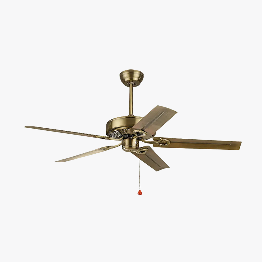 Industrial  Metal Radiographic Study Room Ceiling Fan, Brass