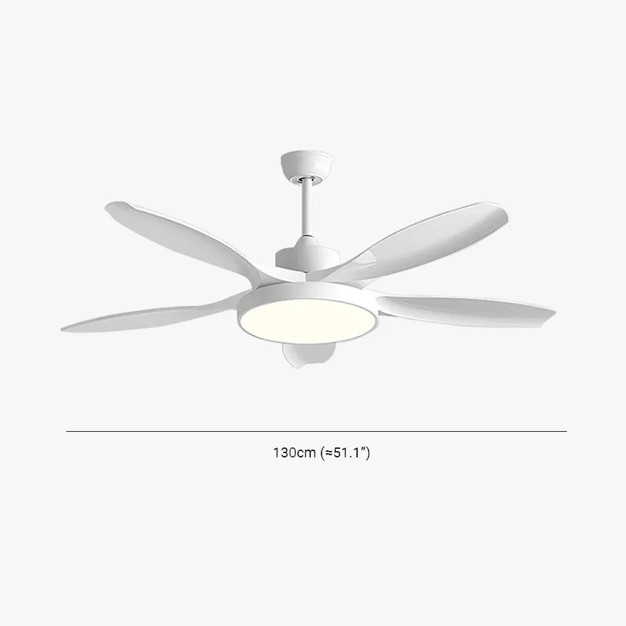 Modern Metal And Acrylic Round Living Room Ceiling Fan, White/Black