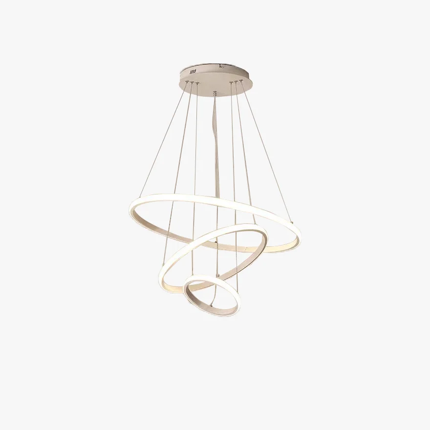 Minimalist Metal And Acrylic Ring Living Room Pendant Light, Black/Brown/Gold/White