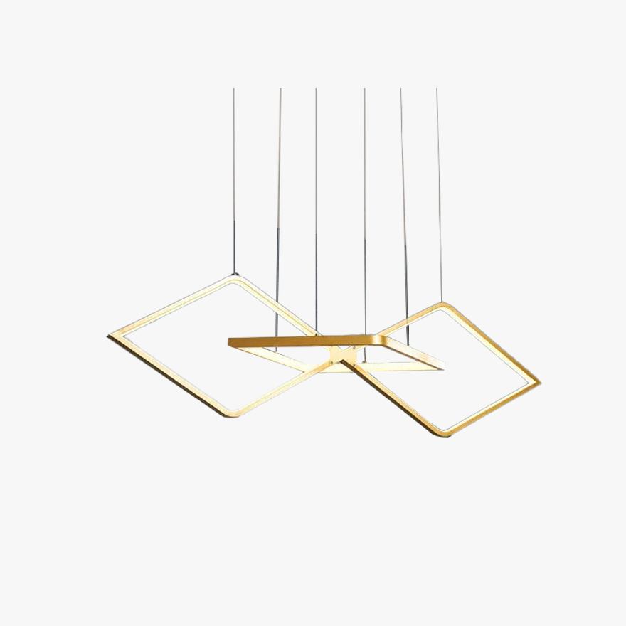 Modern Metal Geometric Dining Room Pendant Light, Black/Gold