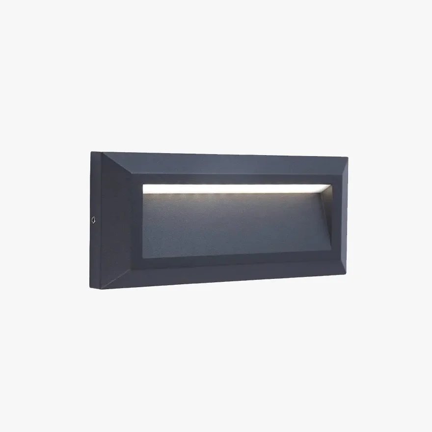 Modern Metal Rectangular Outdoor Pathway Light, Grey