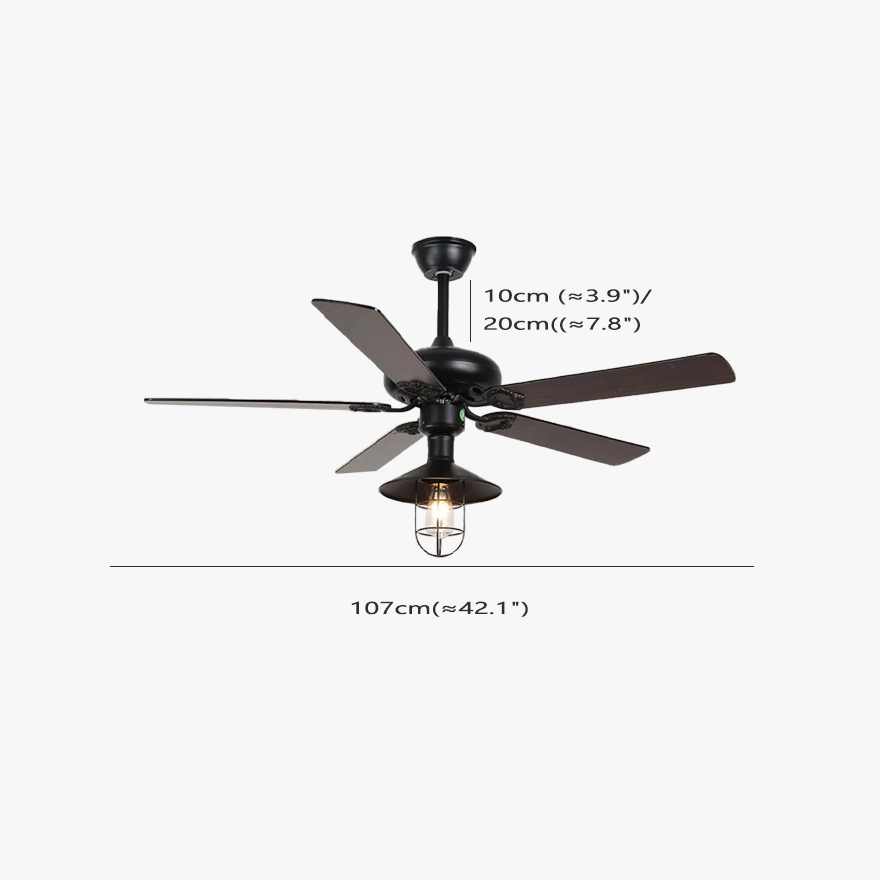 Industrial  Metal And Acrylic Radiographic Study Room Ceiling Fan, Black