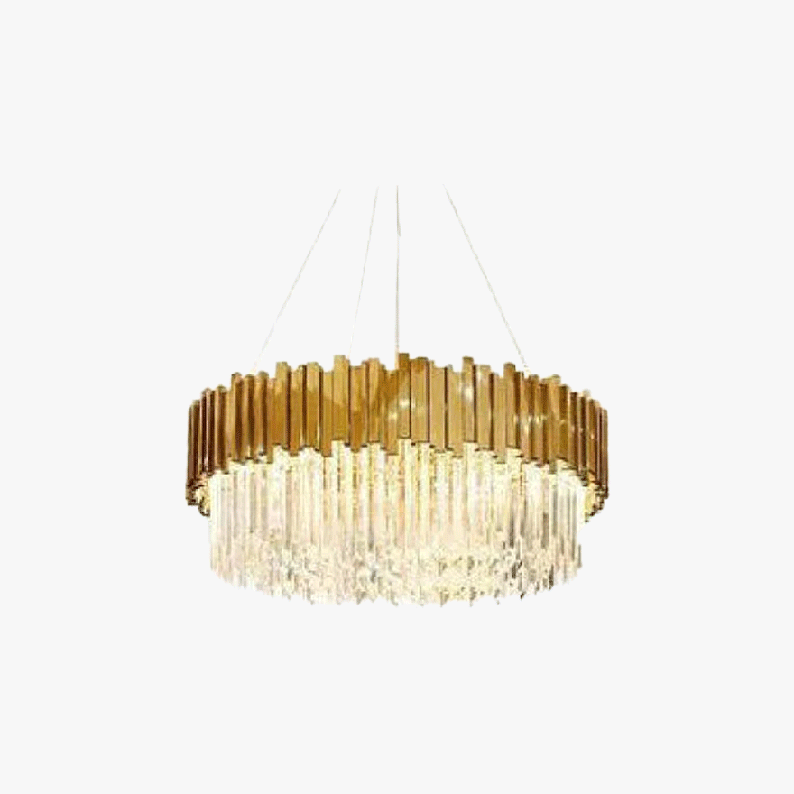 Royal Crystal And Metal Round Dining Room Chandelier Pendant Light, Gold/Silver