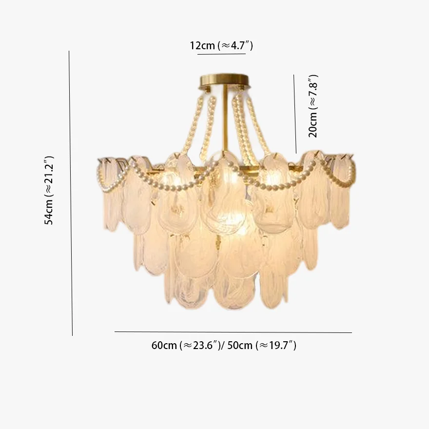 Royal Metal And Glass Floral Living Room Chandelier Pendant Light, Gold, Trichromatic Light