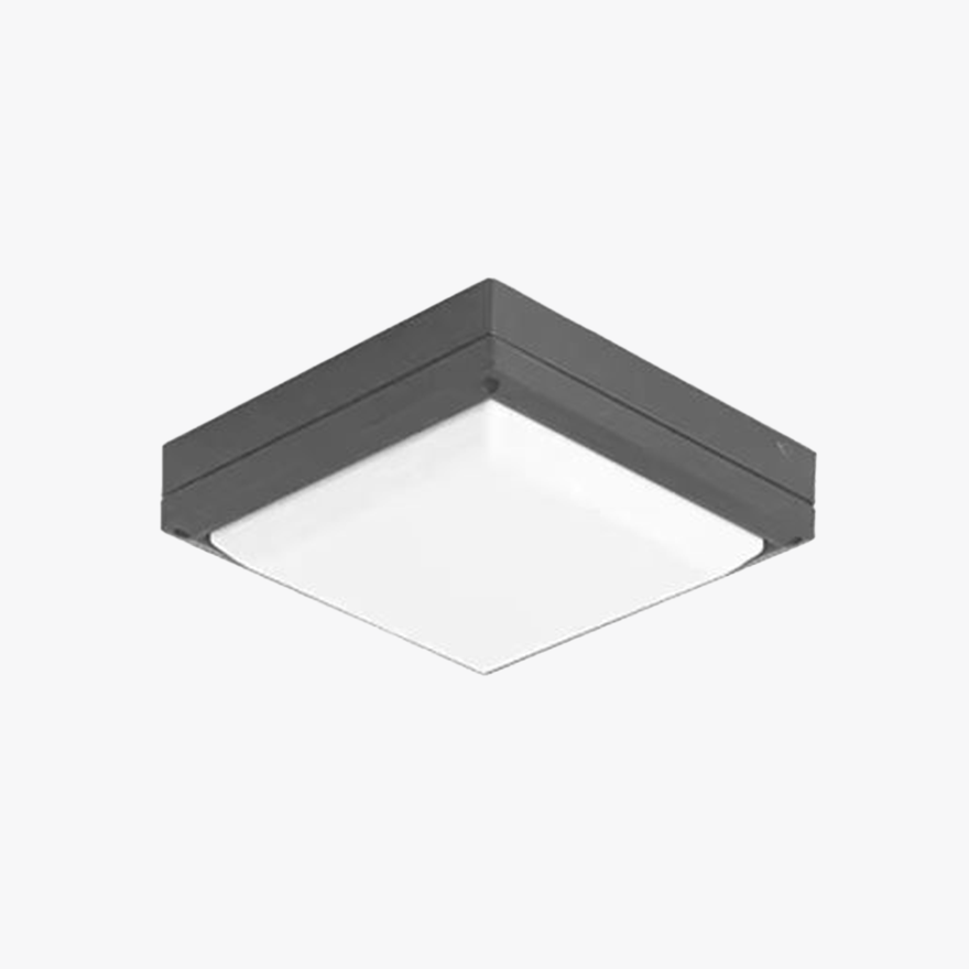 Classical Metal And Acrylic Geometric Outdoo Ceiling Light, Black/Grey