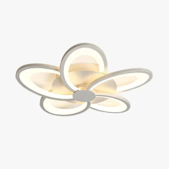 Modern Metal Floral Dining Room Ceiling Light, White