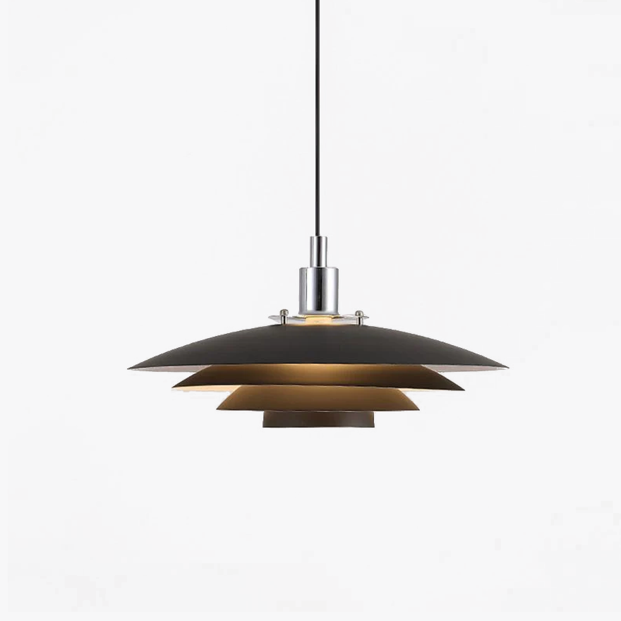 Morandi Metal Frisbee Dining Room Pendant Light, Black/White