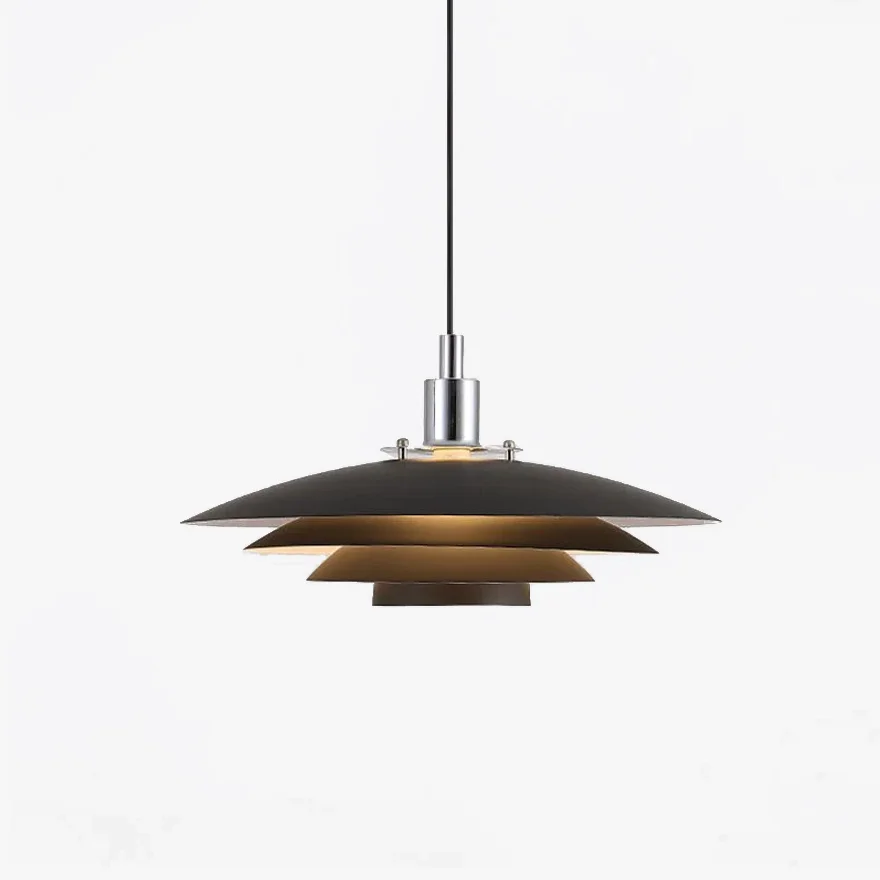 Morandi Metal Frisbee Dining Room Pendant Light, Black/White