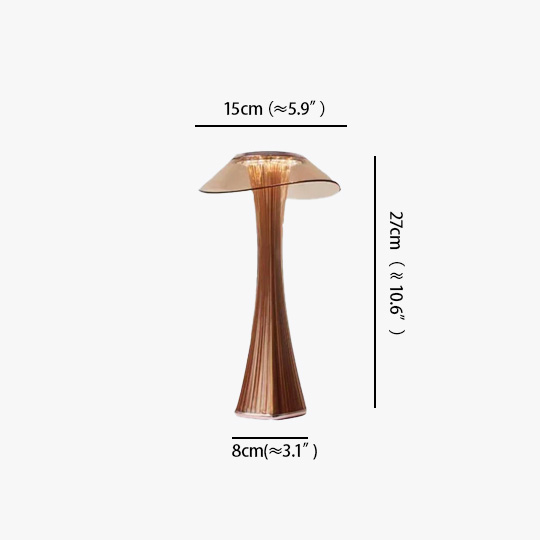 Modern Acylic Mushroom Bedside Table Lamp, Rose Gold/Grey | Liiffy