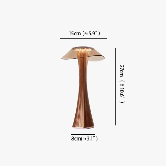 Modern Acylic Mushroom Bedside Table Lamp, Rose Gold/Grey | Liiffy