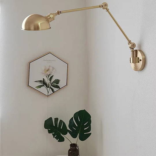 Retro Metal Dome Dining Room Wall Lamp, Bronze