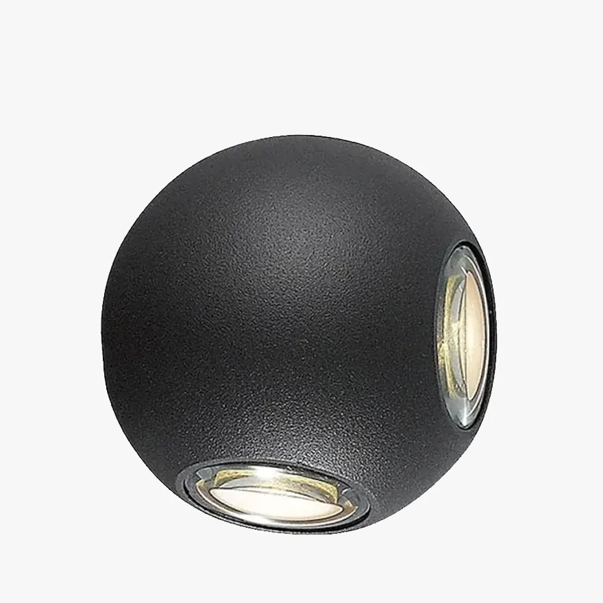 Modern Acrylic Globular Outdoor Wall Lamp, Black