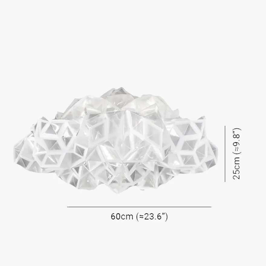 Designer Meta And Acrylic Clouds Living Room Pendant Light, White