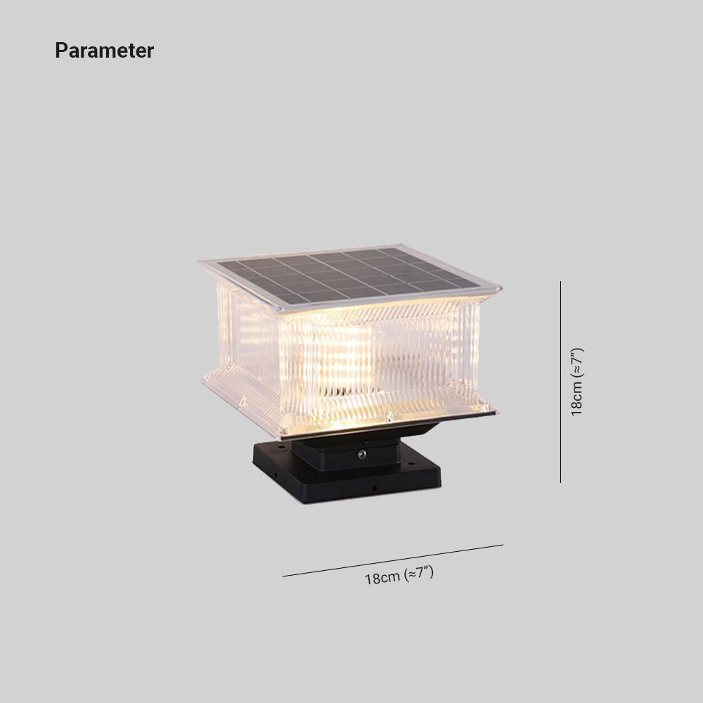 Modern Metal And Acrylic Rectangular Outdoor Pathway Light, Trichromatic Light