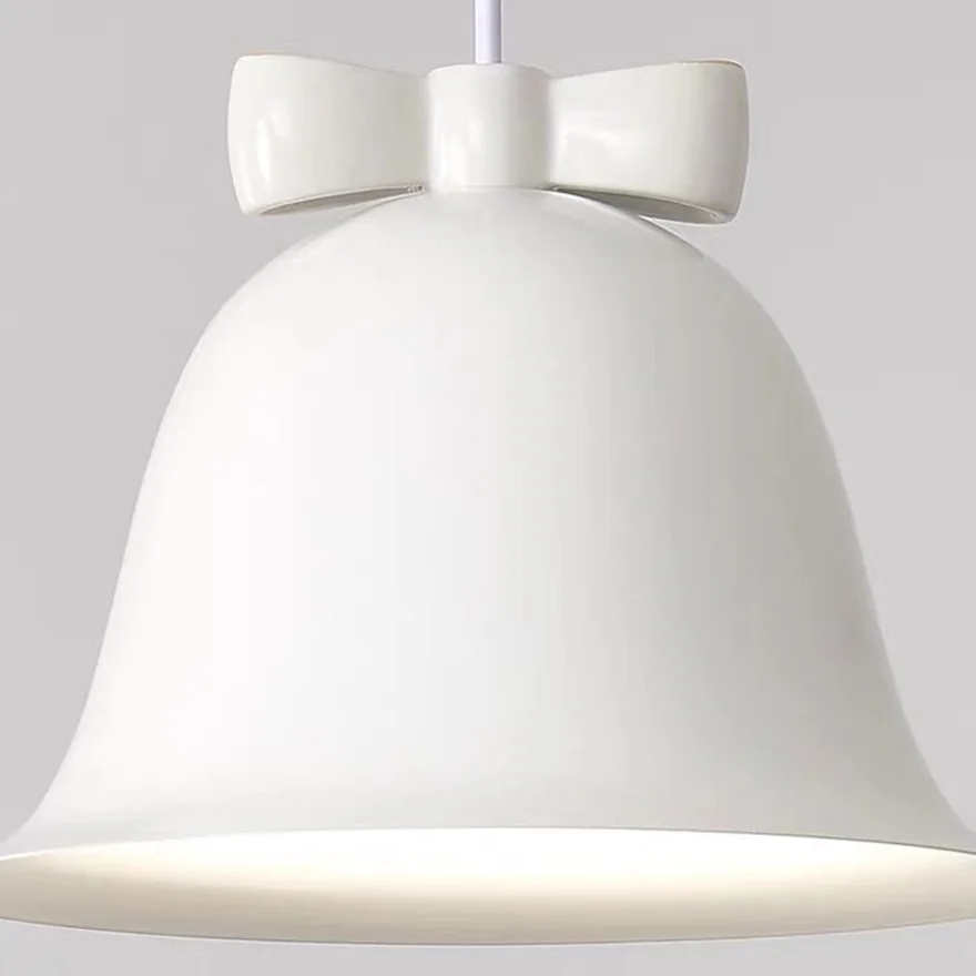 Nordic Metal Bell-Shaped Dining Room Pendant Light, White