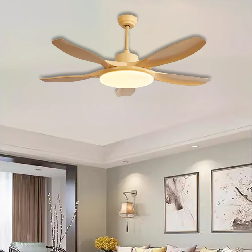 Unusual Metal And Acrylic Round Living Room Ceiling Fan, Wooden/Grey/White/Black