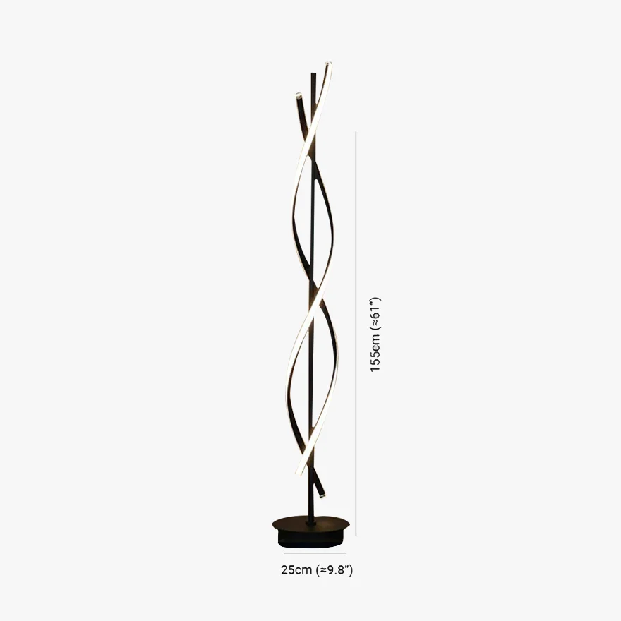 Contemporary Metal Steamline Living Room Floor Lamp, Black/White