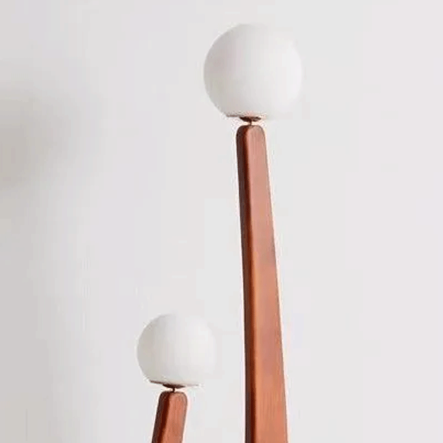 Unusual Metal And Glass Uneven Study Room Floor Lamp, Log Color