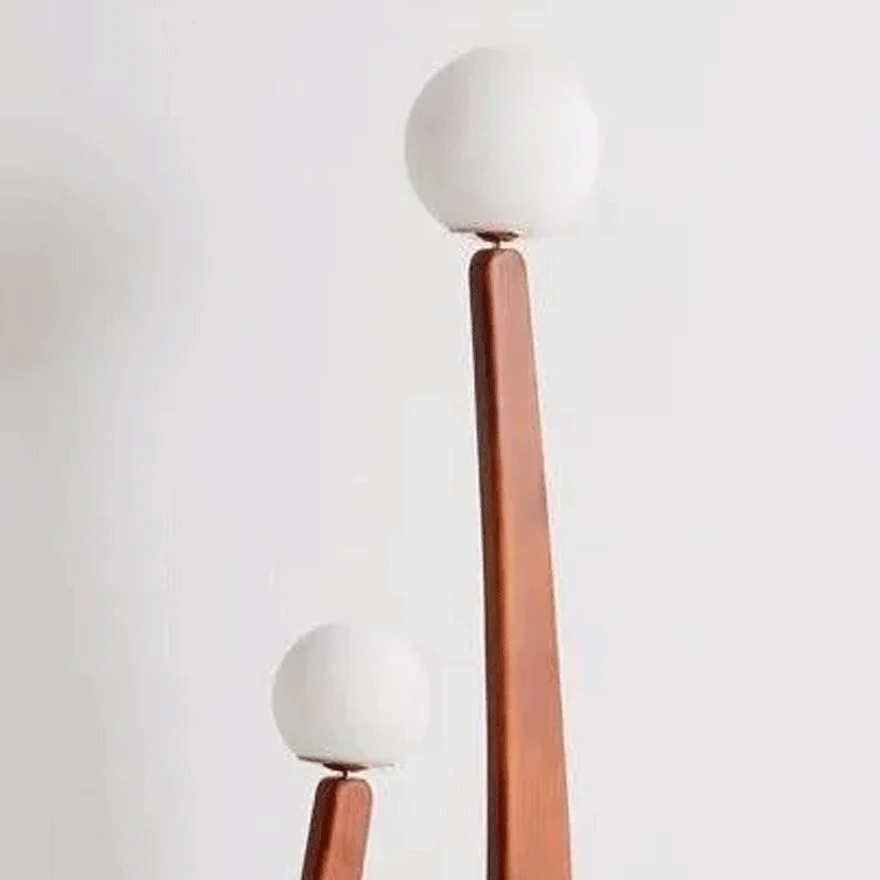 Unusual Metal And Glass Uneven Study Room Floor Lamp, Log Color